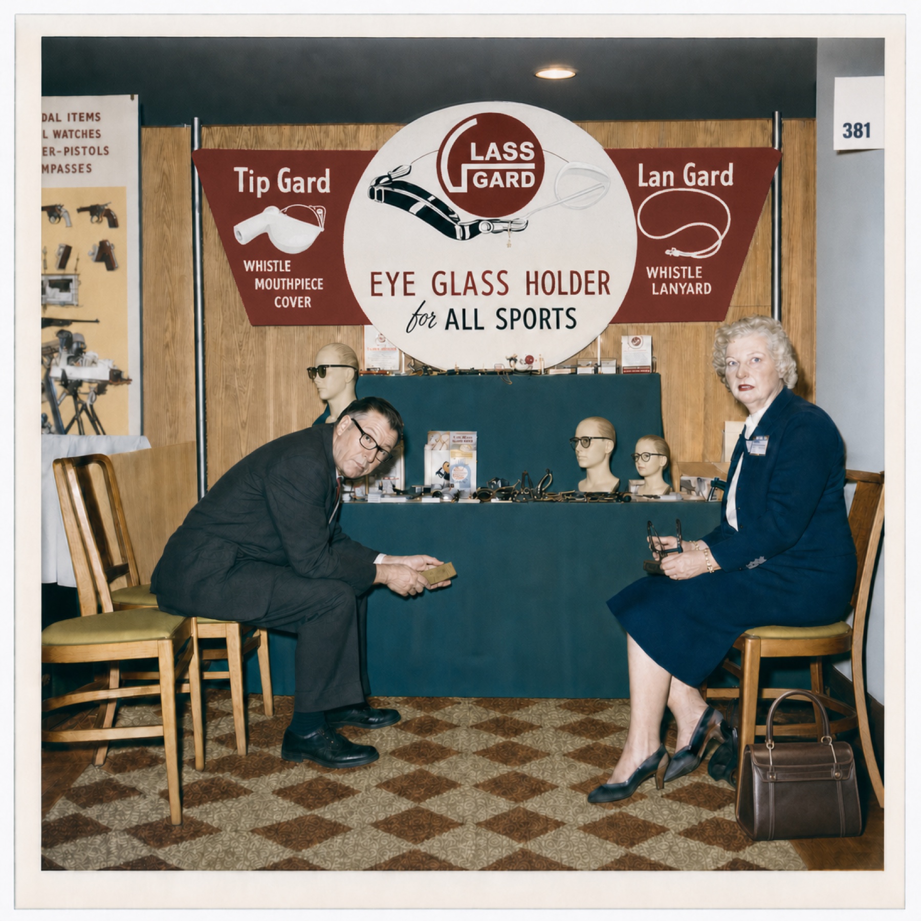 One of the first Seron Mfg. Co. trade-show displays, built by Dr. Suren M. Seron for a 1959 NSGA trade show