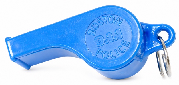 Model P-38 whistle with a custom Boston molded cap