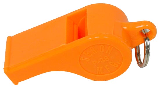 Orange Model P-38 whistle